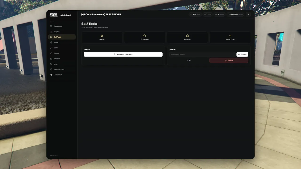 The Self Tools page